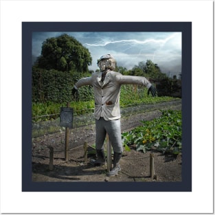 Thunder and lightening scarecrow.Vegetable and flower gardening Posters and Art